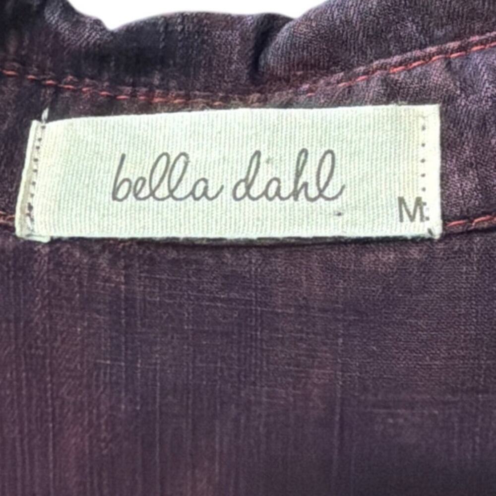Bella Dahl Tencel Belted Shirt Dress Pinot Noir Burgundy Size M - Picture 4 of 6